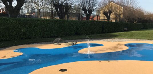 Memorial gardens splash play